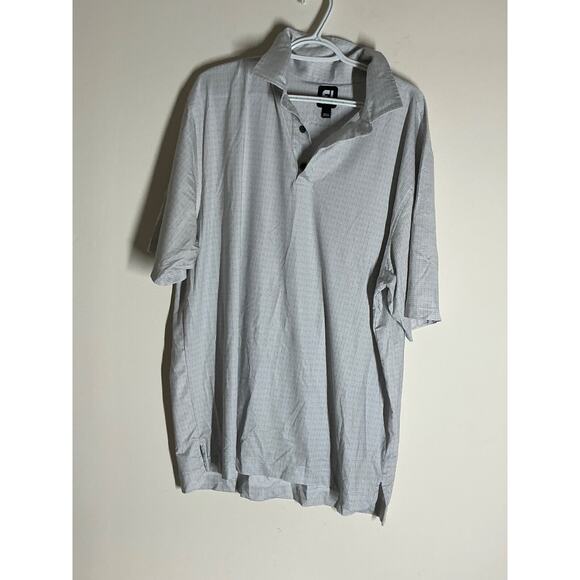 FootJoy FJ Gray Stripped Lightweight Golf Polo Shirt Men's Size XL - Picture 1 of 7